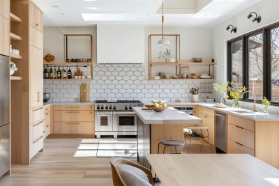 Warm wood kitchen