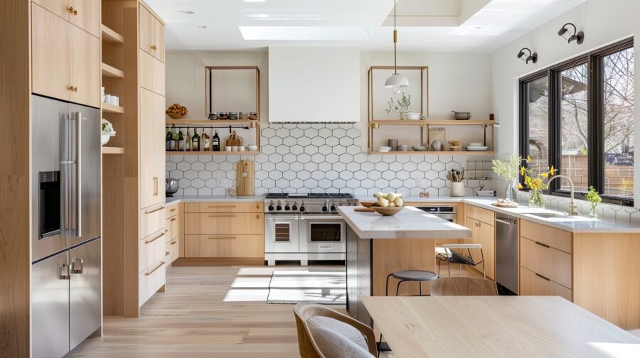 Warm wood kitchen