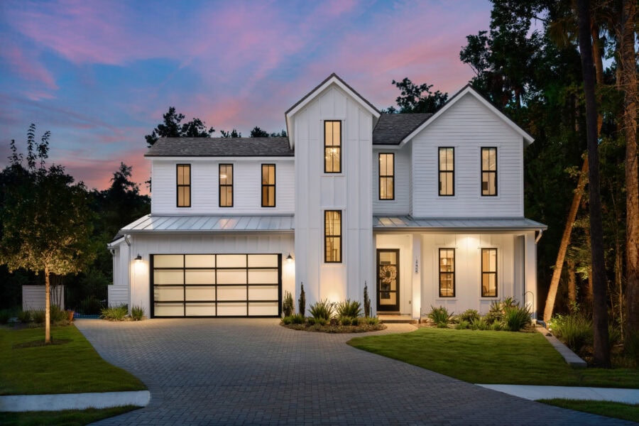 new home construction market - JMH with sunset in background